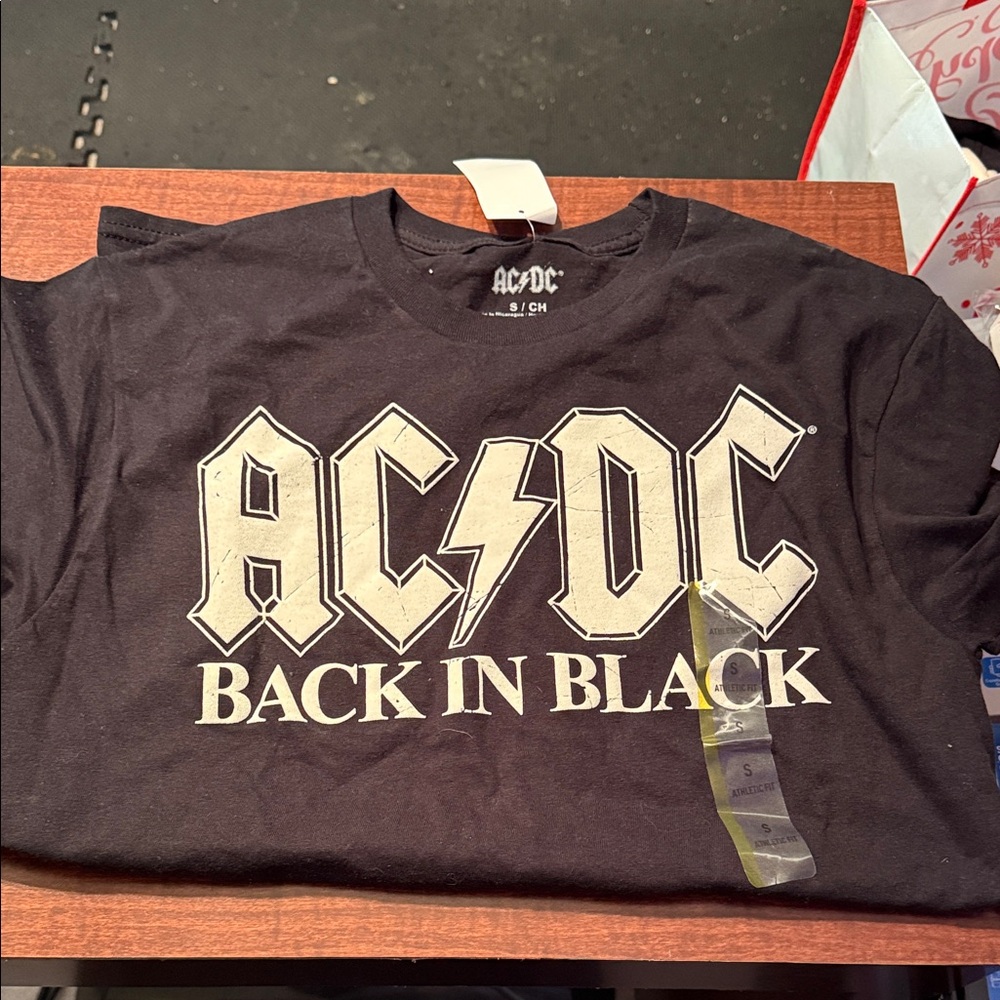 AC/DC Black Tee with White Logo
